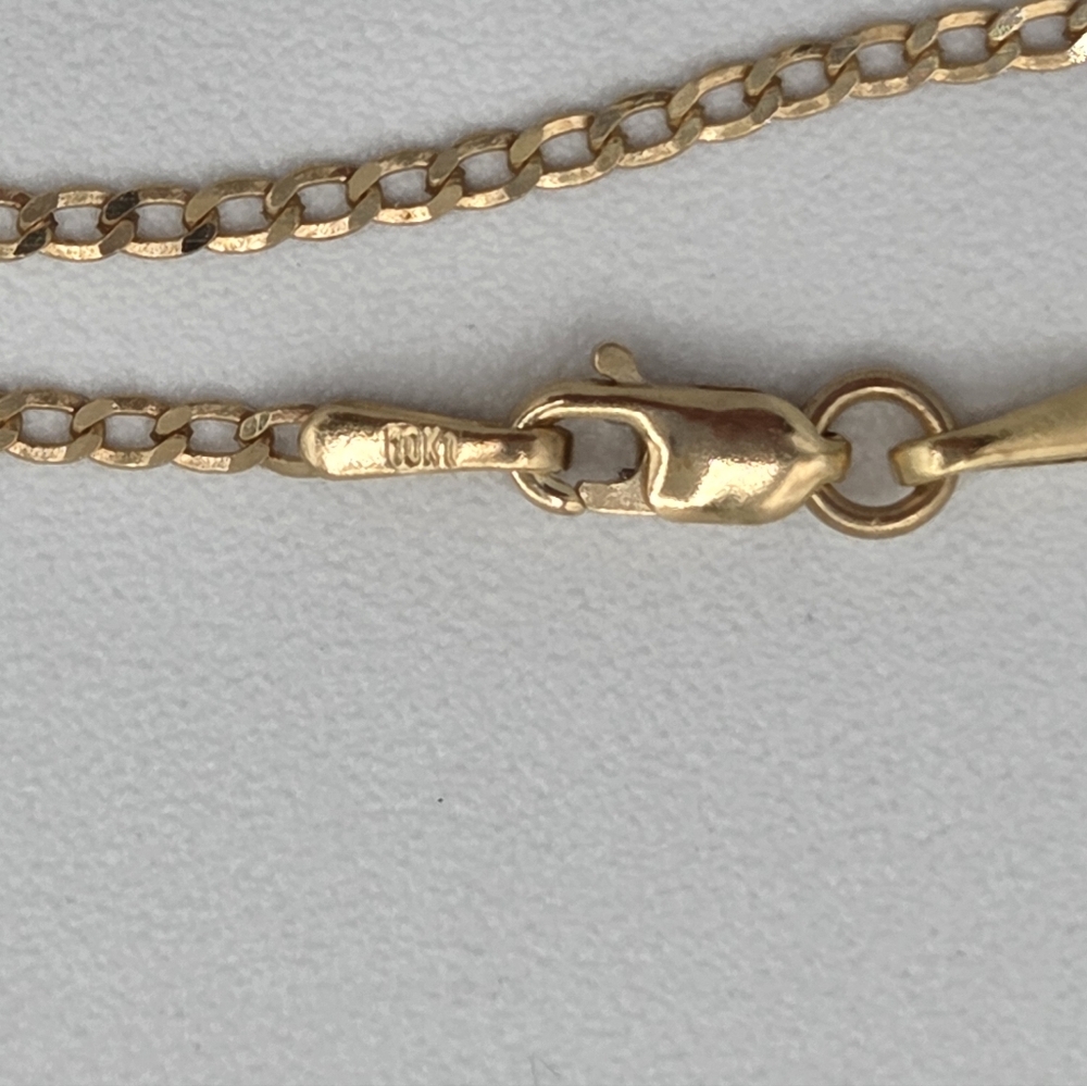 10k Yellow Gold Dainty Cuban Link Chain Bracelet - Picture 2 of 6